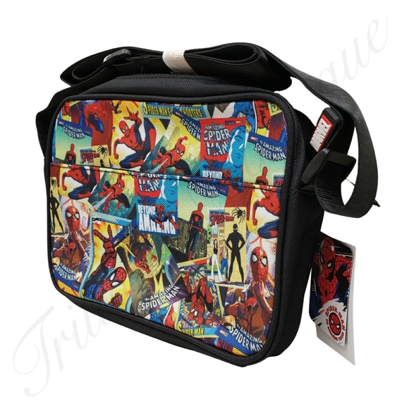 MARVEL Spider-Man Crossbody Bag Adjustable Strap & Storage Compartment NWT - Picture 2 of 3